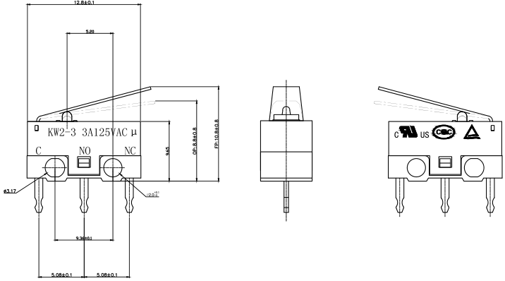 开关系列 g15系列 微动开关      基本参数/parameter 工作温度 -25℃